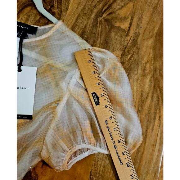 EN SAISON NWT SzL SheerLight GeometricPattern designs knee length dress Designer - Picture 10 of 15